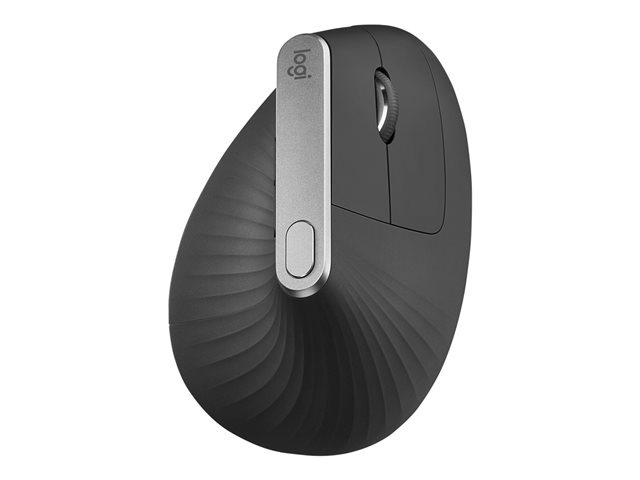 Logitech MX Vertical - Vertical mouse - ergonomic - optical - 6 buttons - wireless, wired - Bluetooth, 2.4 GHz - USB wireless receiver - graphite