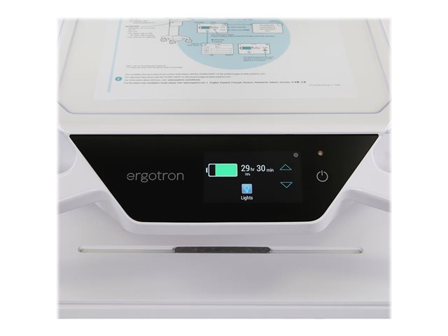 Ergotron CareFit Pro - Cart - Constant Force lift - for LCD display / PC equipment - medical - white, warm grey - screen size: up to 27\" - 320 Wh - lithium iron phosphate - TAA Compliant