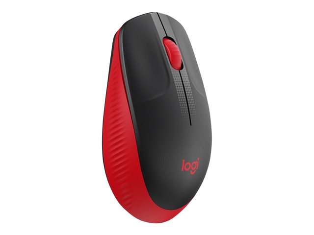 Logitech M190 - Mouse - optical - 3 buttons - wireless - USB wireless receiver - red