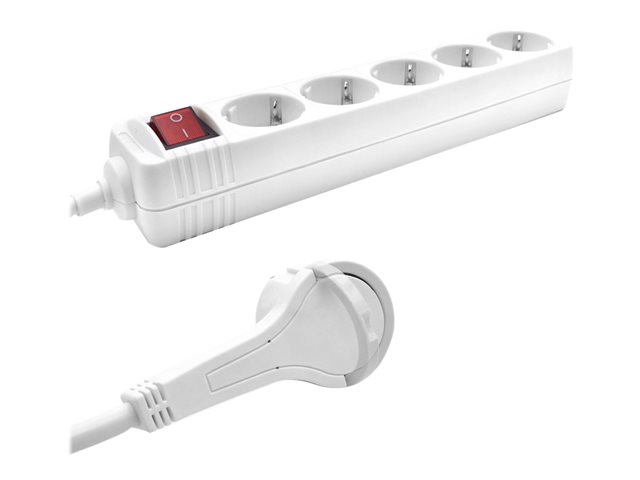 ACT - Stroomstrip - 230 Volt wisselstroom V - input: power CEE 7/7 - uitgangen: 5 (5 x voeding type F) - 1.5 m kabel - wit