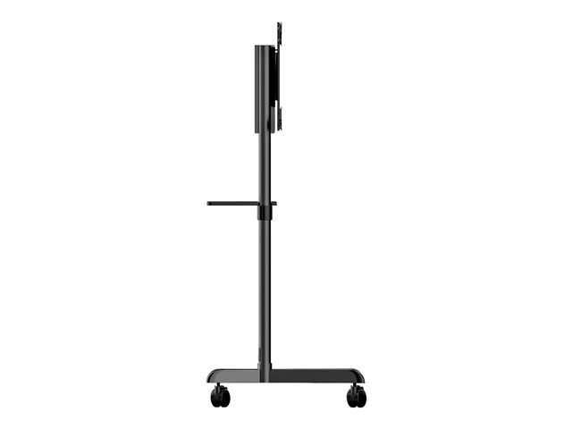 StarTech.com Mobile TV Cart, Portable Rolling TV Stand for 37-70\" VESA Display (154lb/70kg), with Shelf & Storage Compartment, Rotate/Tilt Display, Universal TV Mount on Casters/Wheels - Mobile TV Stand w/ Casters (MBLTVSTNDEC) - Cart - for flat panel - steel - screen size: 37\"-70\"