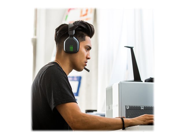 ASTRO A10 - Headset - full size - wired - 3.5 mm jack - grey, green - for Xbox One, Xbox One S, Xbox One X