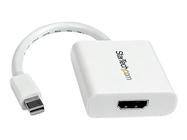 StarTech.com Mini DisplayPort® to HDMI® Video Adapter Converter 1920x1200 - White Mini DP to HDMI Adapter M/F (MDP2HDW) - Adapter - Mini DisplayPort male to HDMI female - 17 cm - white