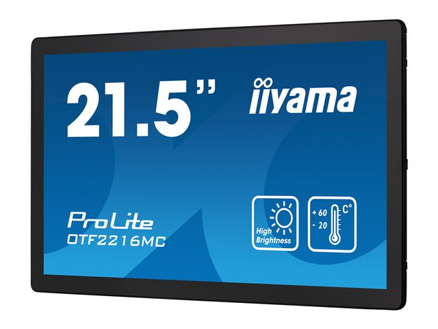 iiyama ProLite OTF2216MC-B1 - LED monitor - 22\" (21.5\" viewable) - open frame - touchscreen - 1920 x 1080 Full HD (1080p) @ 60 Hz - VA - 1100 cd/m² - 5000:1 - 25 ms - HDMI, VGA, DisplayPort - black