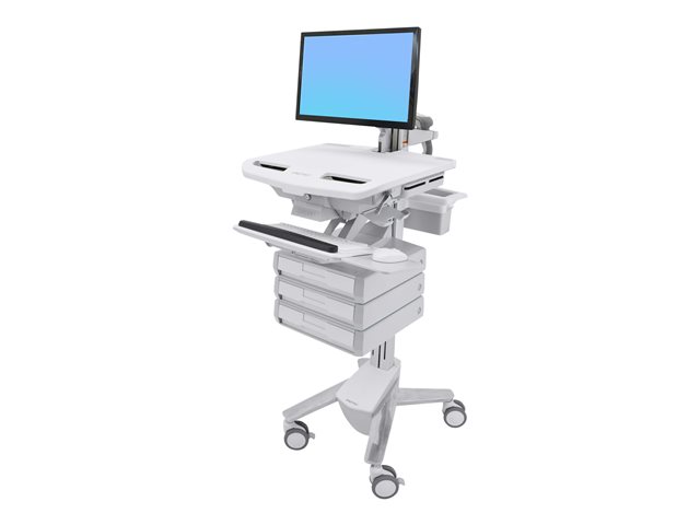 Ergotron StyleView Cart with LCD Arm, 3 Drawers - Cart - open architecture - for LCD display / PC equipment - plastic, aluminium, zinc-plated steel - screen size: up to 24\"