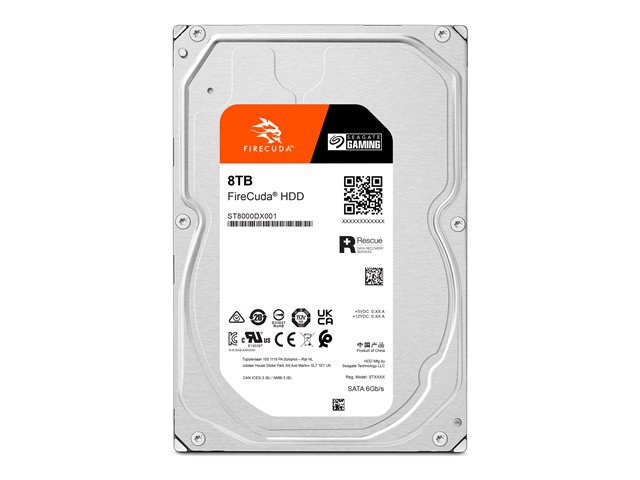 Seagate FireCuda ST8000DXA01 - Hard drive - 8 TB - internal - 3.5\" - SATA 6Gb/s - 7200 rpm - buffer: 256 MB - with 3 years Seagate Rescue Data Recovery