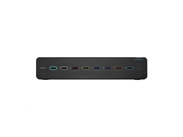 Belkin Universal Secure Dual-Head - 2nd Generation - KVM / audio switch - 8 x KVM / audio - 1 local user - desktop - TAA Compliant