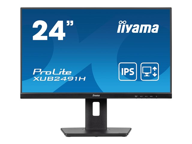 iiyama ProLite XUB2491H-B1 - LED monitor - 24\" (23.8\" viewable) - 1920 x 1080 Full HD (1080p) @ 100 Hz - IPS - 300 cd/m² - 1300:1 - 0.5 ms - HDMI, DisplayPort - black, matte