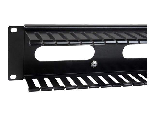 StarTech.com Horizontal 2U Server Rack Cable Management Finger Duct w/ Cover - 19\" Network Rack Wire Duct Raceway Panel - Slotted Wire Duct (CMDUCT2U) - Rack cable management panel - black - 2U - 19\" - for P/N: RACK-18U-20-WALL-OA, RACK-21U-20-WALL-O