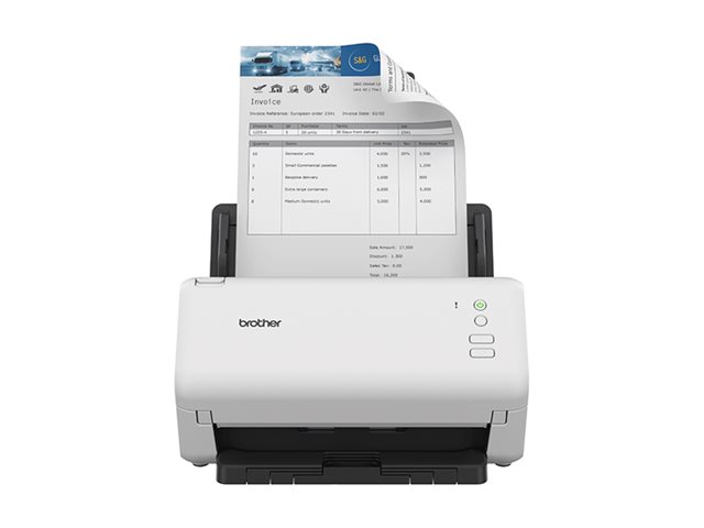 Brother ADS-4100 - Document scanner - Dual CIS - Duplex - A4 - 600 dpi x 600 dpi - up to 35 ppm (mono) / up to 35 ppm (colour) - ADF (60 sheets) - up to 5250 scans per day - USB 3.0, USB 2.0 (Host)