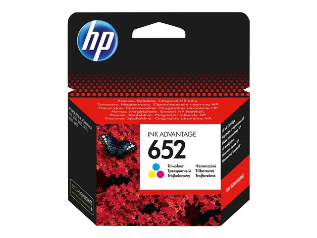 HP 652 - Colour (cyan, magenta, yellow) - original - Ink Advantage - ink cartridge - for Deskjet 1110, 2130, 3630, ENVY 4520, Officejet 3830, 4650