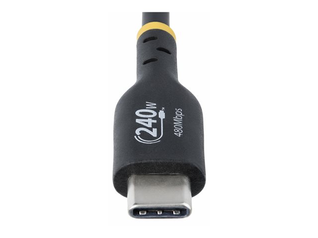 StarTech.com 3m USB C Charging Cable, USB-IF Certified USB-C Cable, 240W - USB cable - 24 pin USB-C (M) to 24 pin USB-C (M) - USB 2.0 - 48 V - 5 A - 3 m - extended power range (EPR), Power Delivery 3.1 support, halogen-free, passive - black