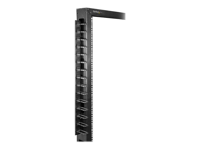 StarTech.com Vertical 0U Server Rack Cable Management w/ D-Ring Hooks - 40U Network Rack Cord Manager Panels - 2x 3ft Wire Organizers (CMVER40UD) - D-ring cable management kit - 1.83 m - black - 40U - for P/N: RK2537BKM, RK4242BK24, RK4242BK30