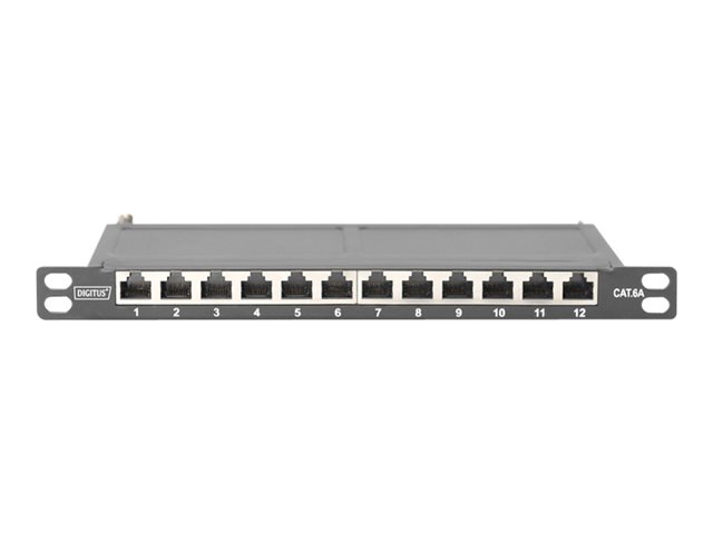 10IN CAT 6A Patch Panel 12-port 0.5U 10I