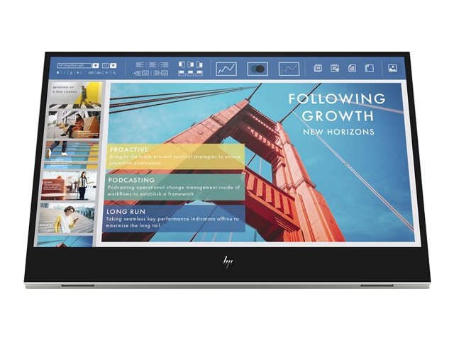 HP E14 G4 Portable - LED monitor - 14\" - portable - 1920 x 1080 Full HD (1080p) @ 60 Hz - IPS - 400 cd/m² - 800:1 - 5 ms - 2xUSB-C - silver stand