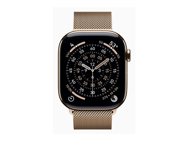 Apple Watch Series 11 GPS + Cellular 46mm Gold Titanium Case with Gold Milanese Loop - M/L