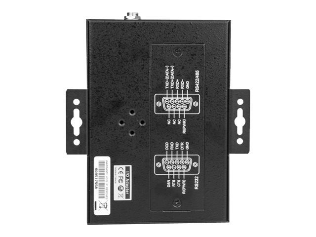 StarTech.com 4 Port Serial Hub USB to RS232/RS485/RS422 Adapter, Industrial USB 2.0 to DB9 Serial Converter Hub, IP30 Rated, Din Rail Mountable Metal Serial Hub, 15kV ESD Protection - 6ft Locking Cable Incl - Serial adapter - USB 2.0 - RS-232/422/485 x 4 + USB 2.0 x 1 - black - TAA Compliant