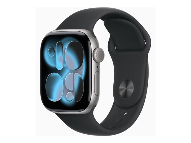 Apple Watch Series 11 GPS + Cellular 42mm Space Grey Aluminium Case with Black Sport Band - M/L