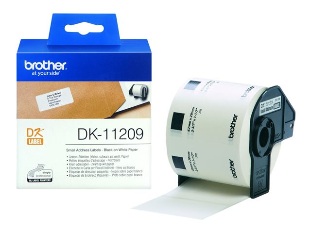 Brother DK-11209 - Black on white - 800) address labels - for Brother QL-1050, 1060, 1110, 500, 550, 560, 570, 580, 600, 650, 700, 710, 720, 820