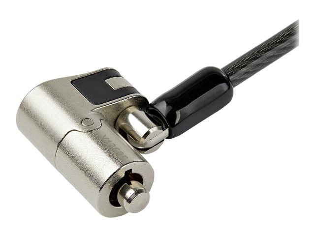 StarTech.com 6.5' (2m) 3-in-1 Universal Laptop Cable Lock, Keyed Laptop/Desktop Security Cable Lock Compatible w/ K-Slot, Nano & Wedge Slot Computer, Anti-Theft Steel Cable Lock w/ Keys - Universal Laptop Lock - Security cable lock - 2.03 m