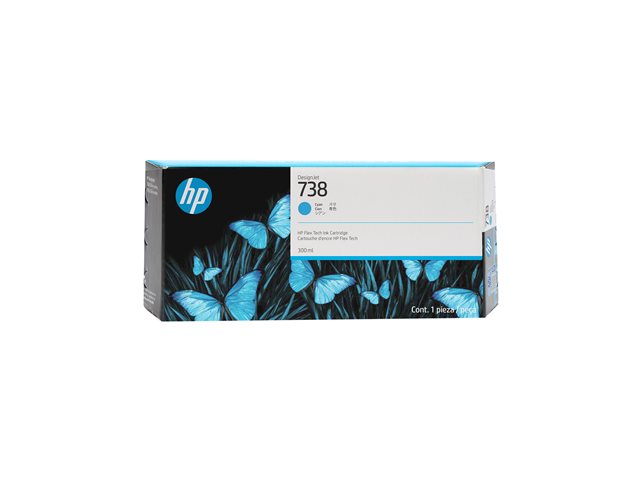 HP 738 - 300 ml - cyan - original - DesignJet - ink cartridge - for DesignJet T950