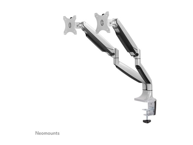 Neomounts NM-D750D - Mounting kit - full-motion - for 2 LCD displays - silver - screen size: 10\"-32\" - clamp mountable, grommet, desk-mountable