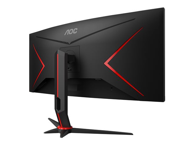 AOC Gaming CU34G2X/BK - G2 Series - LED monitor - gaming - curved - 34" (34" viewable) - 3440 x 1440 WQHD @ 144 Hz - VA - 300 cd/m² - 3000:1 - 1 ms - 2xHDMI, DisplayPort - textured black, textured red