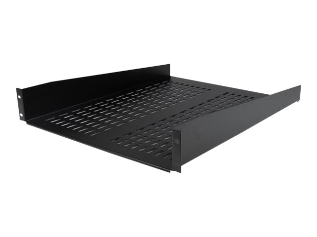 StarTech.com 1U Server Rack Shelf, 2U 22in Universal Fixed Vented Network Rack Shelf/Cantilever Tray for 19\" AV/Data/Network Equipment Enclosure w/Cage Nuts & Screws, 50lbs Weight Cap. - 2U Network Rack Shelf (CABSHELF22V) - Rack shelf - black - 2U - 22\" - for P/N: RK12OD2, RK2433BKM, RK2537BKM, RK3236BKF, RK4236BKB, RK4242BK24, RK4242BK30