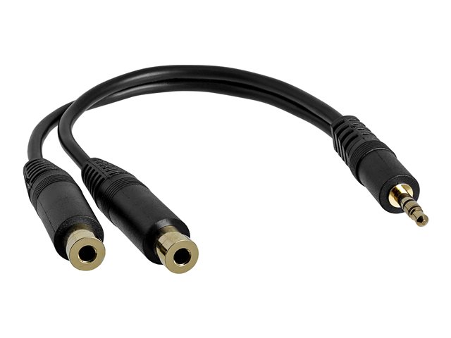 StarTech.com 6 in. 3.5mm Audio Splitter Cable - Stereo Splitter Cable - Gold Terminals - 3.5mm Male to 2x 3.5mm Female - Headphone Splitter (MUY1MFF) - Audio splitter - mini-phone stereo 3.5 mm male to mini-phone stereo 3.5 mm female - 15.2 cm - for P/N: MU1MMS, PCISOUND4CH