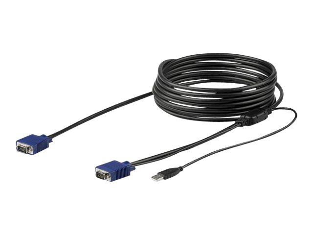 StarTech.com 15 ft. (4.6 m) USB KVM Cable for StarTech.com Rackmount Consoles - VGA and USB KVM Console Cable (RKCONSUV15) - Video / USB cable - mini-VGA (M) to USB, HD-15 (VGA) (M) - 4.6 m - for P/N: RKCONS1701, RKCONS1708K, RKCONS1716K, RKCONS17HD,