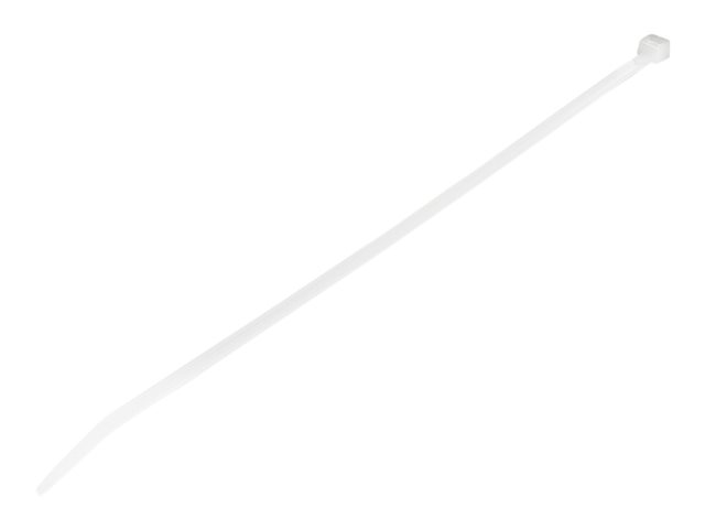 StarTech.com 10\"(25cm) Cable Ties, 1/8\"(4mm) wide, 2-5/8\"(68mm) Bundle Diameter, 50lb(22kg) Tensile Strength, Nylon Self Locking Zip Ties w/Curved Tip, 94V-2/UL Listed, 1000 Pack, White - Nylon 66 Plastic - TAA (CBMZT10NK) - Cable tie - 25.4 cm - white - TAA Compliant (pack of 1000)