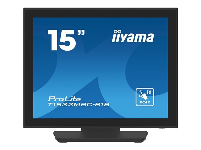 iiyama ProLite T1532MSC-B1S - LCD monitor - 15\" - touchscreen - 1024 x 768 - TN - 350 cd/m² - 800:1 - 8 ms - HDMI, VGA, DisplayPort - speakers - black, matte