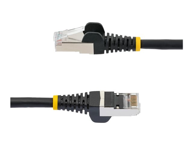StarTech.com 50cm CAT6a Ethernet Cable - Black - Low Smoke Zero Halogen (LSZH) - 10GbE 500MHz 100W PoE++ Snagless RJ-45 w/Strain Reliefs S/FTP Network Patch Cord - Patch cable - RJ-45 (M) to RJ-45 (M) - 50 cm - S/FTP - CAT 6a - IEEE 802.3bt - snagless, stranded, molded, halogen-free - black