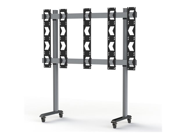 B-TECH System X BT93UNIUPS-M-4X4 - Cart - open frame - for 4x4 dvLED video wall - black with silver column