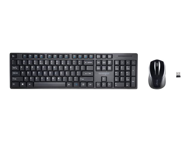 Kensington Pro Fit Low-Profile Desktop Set - Keyboard and mouse set - wireless - 2.4 GHz - German - black