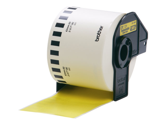 Brother DK44605 - Removable adhesive - yellow - Roll (6.2 cm x 30.5 m) 1 roll(s) labels - for Brother QL-1050, 1060, 500, 550, 560, 570, 580, 650, 700, 710, 720