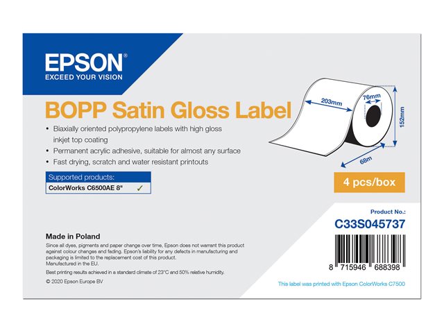 BOPP Satin Gloss Label