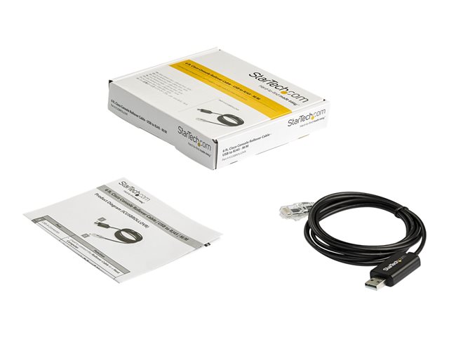 StarTech.com 6 ft (1.8 m) Cisco USB Console Cable - USB to RJ45 Rollover Cable - 460Kbps - Windows, Mac and Linux Compatible - M/M (ICUSBROLLOVR) - Serial cable - USB (M) to RJ-45 (M) - 1.8 m - USB 2.0 - black