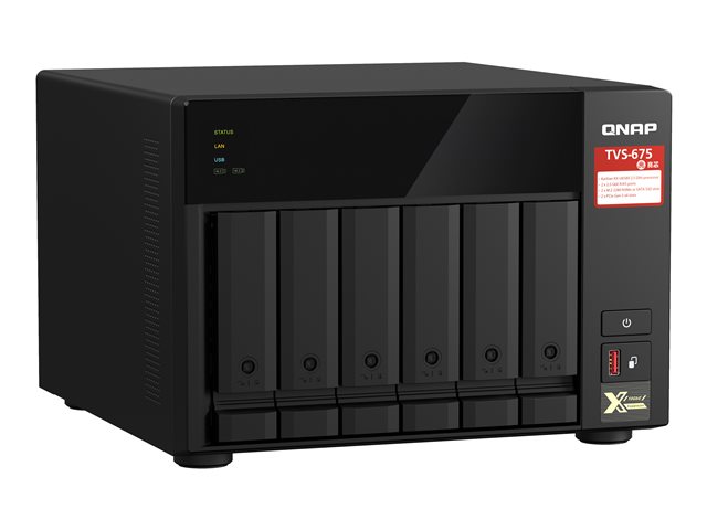 QNAP TVS-675 - NAS server - 6 bays - SATA 6Gb/s - RAID 5, 6, 10 - RAM 8 GB - Gigabit Ethernet / 2.5 Gigabit Ethernet - iSCSI support