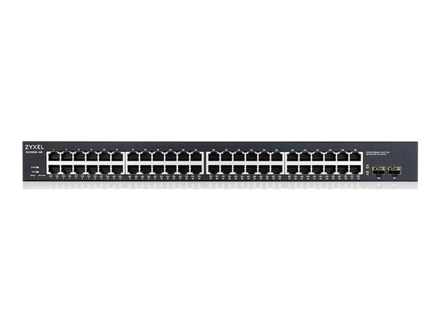 Zyxel GS1900-48 - Switch - smart - 48 x 10/100/1000 + 2 x Gigabit SFP - desktop, rack-mountable, wall-mountable