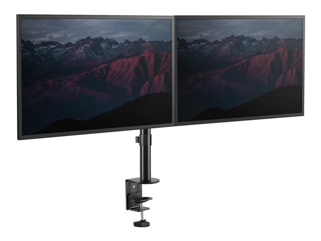 StarTech.com Desk Mount Dual Monitor Arm, Desk Clamp VESA Compatible Monitor Mount for up to 32 inch Displays, Ergonomic Articulating Monitor Arm, Height Adjustable/Tilt/Swivel/Rotating - Double Monitor Arm (ARMDUAL3) - Mounting kit - adjustable arm - for 2 monitors - aluminium - black - screen size: up to 32\" - desk-mountable