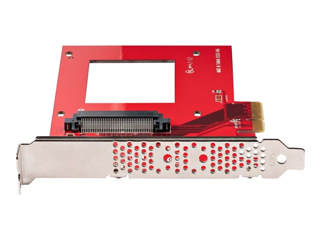 StarTech.com U.3 to PCIe Adapter Card, PCIe 4.0 x4 Adapter For 2.5\" U.3 NVMe SSDs, SFF-TA-1001 PCI Express Add-in Card for Desktops/Servers, TAA Compliant - OS Independent (PEX4SFF8639U3) - Interface adapter - 2.5\" - U.3 NVMe - PCIe 4.0 x4 - red - TA