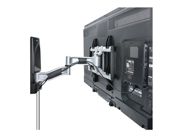 StarTech.com Articulating TV Wall Mount, VESA Wall Mount Supports 65 inch/99lb/Flat/Curved TVs, Retractable Low Profile Wall Mount TV Bracket, Adjustable Corner TV Wall Mount, Swivel/Rotation/Tilt (TV-WALL-MOUNT-65FS) - Mounting kit (wall mount, 2 vertical brackets) - articulating - for curved / flat panel - low profile - aluminium, steel - black, silver - screen size: 26\"-65\" - wall-mountable - TAA Compliant