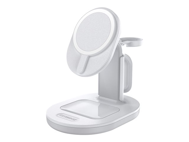 OtterBox - Wireless charging stand - 3-in-1 - 7.5 Watt - PD 2.0, PD 3.0 - for Apple AirPods with MagSafe Charging Case, AirPods Pro, iPhone 12, 13, 14 