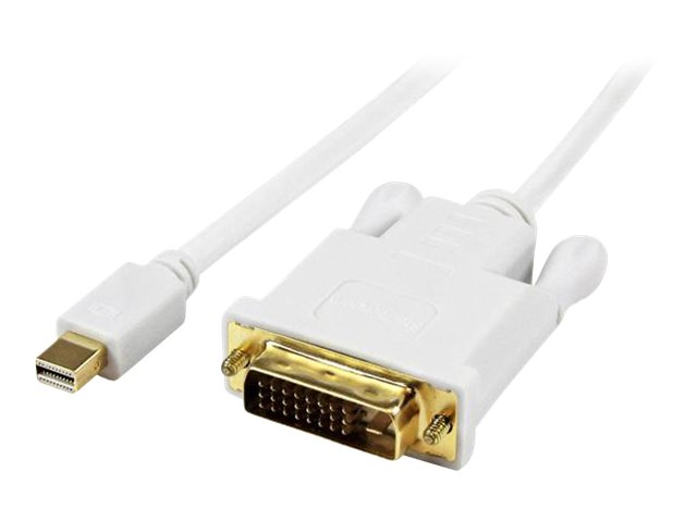 StarTech.com 3 ft Mini DisplayPort to DVI Active Adapter Converter Cable - 3ft (0.9m) Active mDP to DVI M/M Cable - 1920x1200 - White (MDP2DVIMM3WS) - DisplayPort cable - Mini DisplayPort (M) to DVI-D (M) - 90 cm - active - white