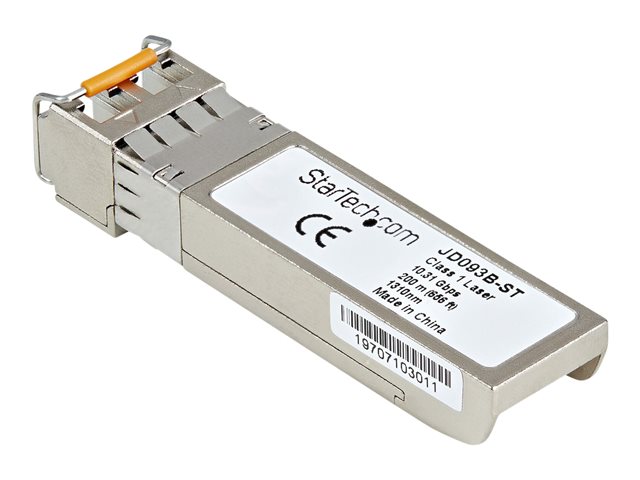StarTech.com HPE JD093B Compatible SFP+ Module, 10GBASE-LRM, 10GbE Multi Mode (MMF) Fiber Optic Transceiver, 10GE Gigabit Ethernet SFP+, LC Connector, 200m, 1310nm, DDM, HPE 5900, 12500, 5500 - Lifetime Warranty (JD093B-ST) - SFP+ transceiver module (equivalent to: HP JD093B) - 10 GigE - 10GBase-LRM - LC multi-mode - up to 200 m - 1310 nm - for HP A5830AF, HPE 12504, 5120, 5500, 5810, 5900AF, 5920AF, FlexFabric 1.92, 11908