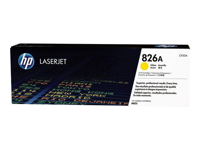 HP 826A - Yellow - original - LaserJet - toner cartridge (CF312A) - for Color LaserJet Enterprise M855dn, M855x+, M855x+ NFC/Wireless direct, M855xh