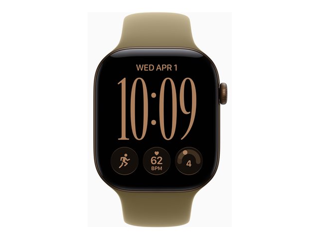 Apple Watch Series 12 GPS + Cellular 46mm Dark Bronze Aluminium Case with Olive Sport Band - S/M