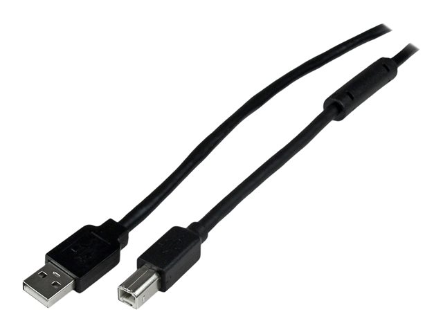 StarTech.com 20m / 65 ft Active USB 2.0 A to B Cable - Long 20 m USB Cable - 20m USB Printer Cable - 1x USB A (M), 1x USB B (M) - Black (USB2HAB65AC) - USB cable - USB Type B (M) to USB (M) - USB 2.0 - 20 m - black - for P/N: ICUSB232D