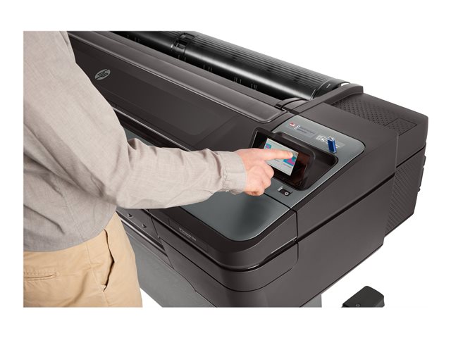 HP DesignJet Z6dr PostScript - 44\" large-format printer - colour - ink-jet - Roll (111.8 cm) - 2400 x 1200 dpi - up to 1.1 min/page (mono) / up to 1.1 min/page (colour) - Gigabit LAN, USB host - cutter